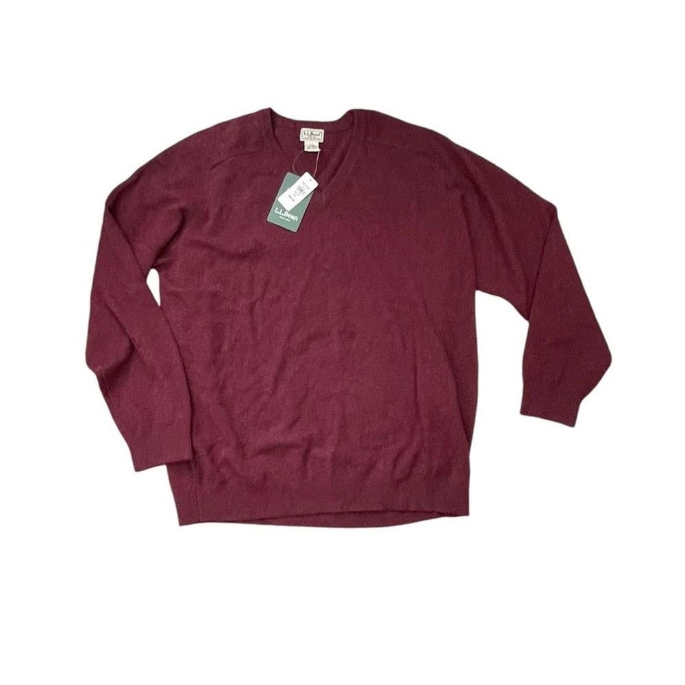 Men's Burgundy Sweater 100% wool‎ LL Bean NWT XXL